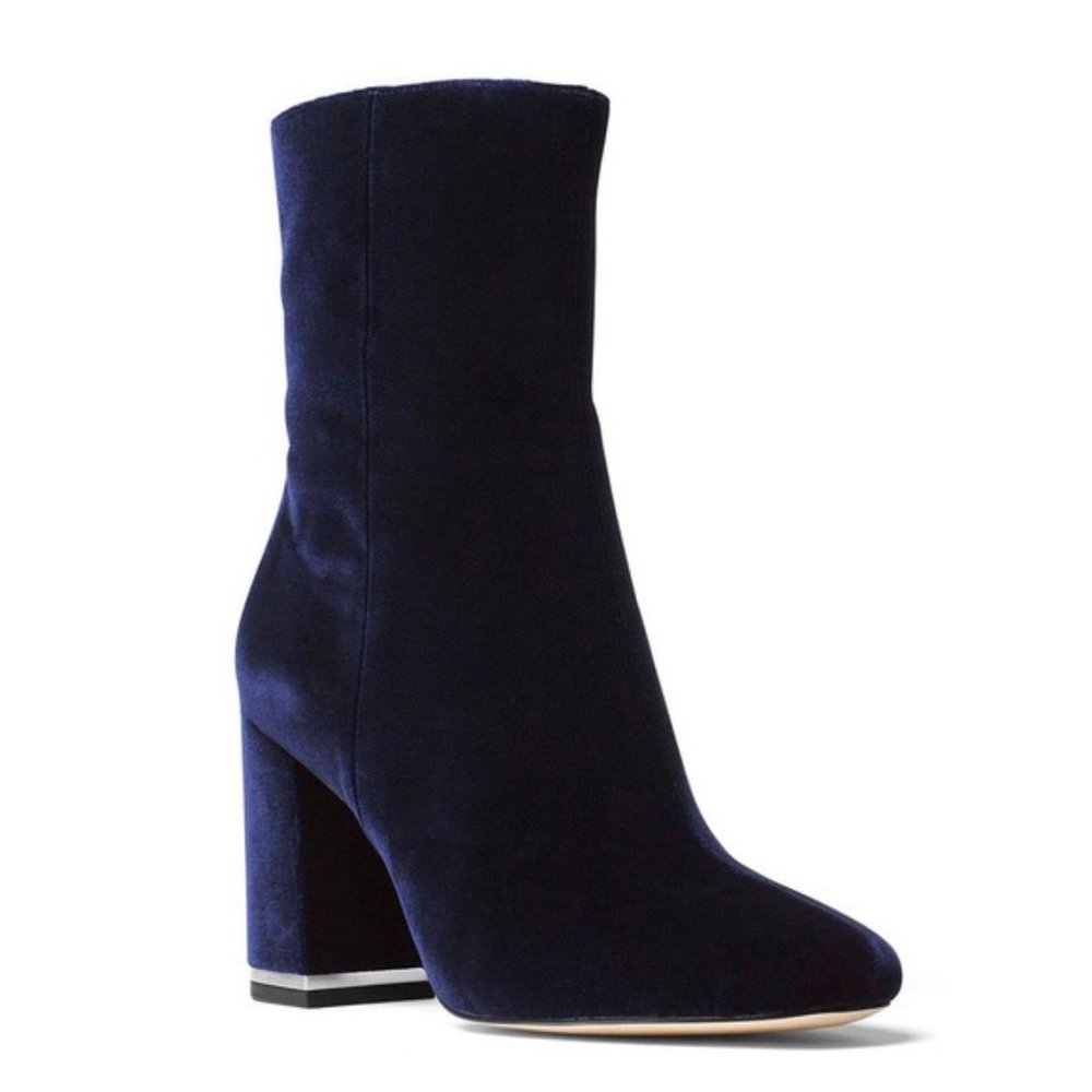 Michael Kors Ursula Blue Velvet Booties - size 6